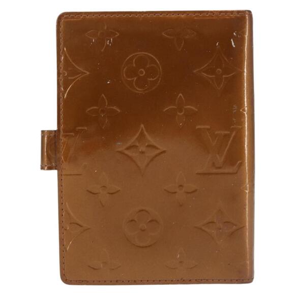 LOUIS VUITTON Vernis Agenda PM Day Planner Cover Bronze R21004 LV Auth 144310